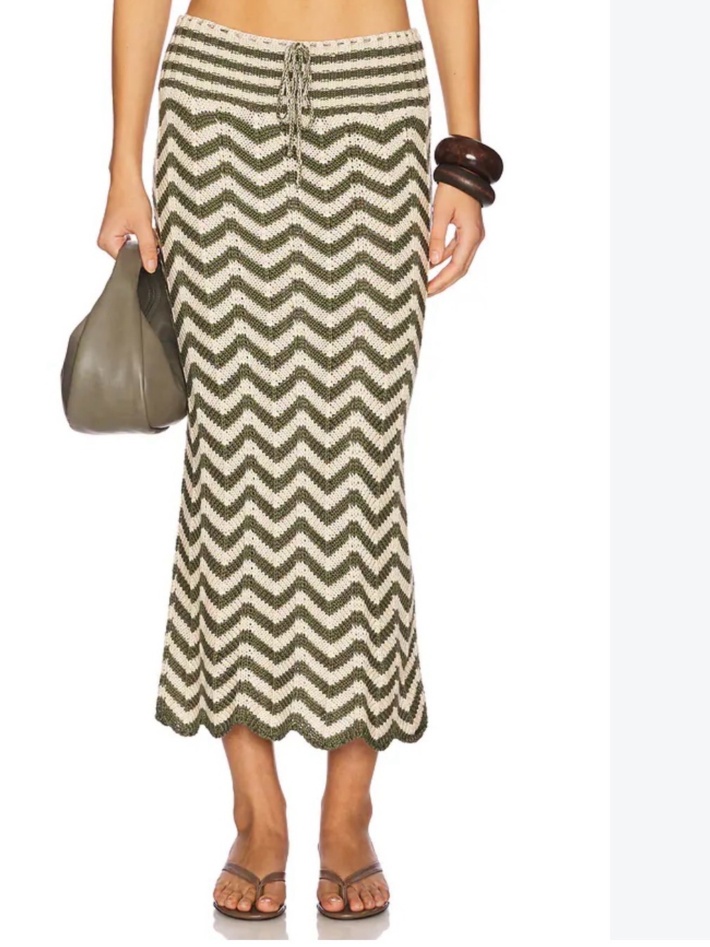NWT Agua Bendita Mira x REVOLVE  Hand Crochet Midi Skirt Sz Large